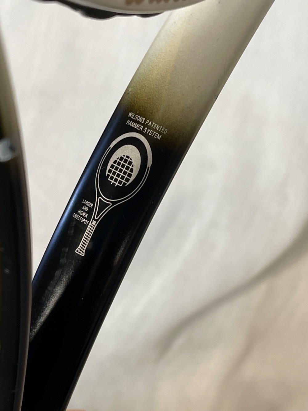 Wilson Tennis Racket with Red W String Logo and Green Grip - Picture 6 of 12
